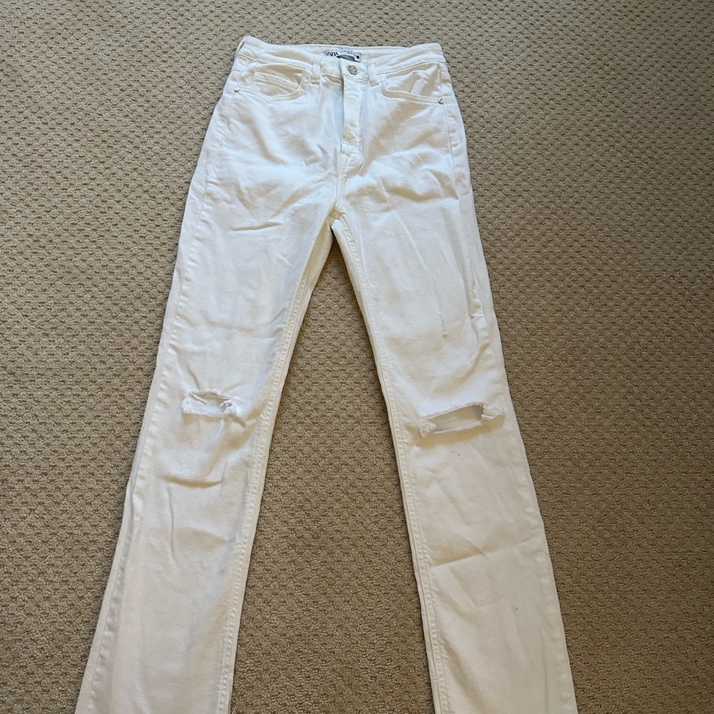 Zara Flare Split Hem Jeans